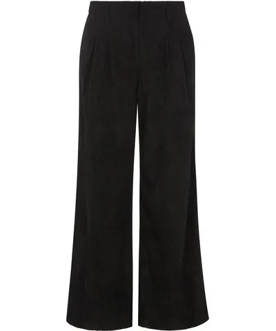 Lily and Lionel Women's Catherine Wide Leg Corduroy Trouser In Black