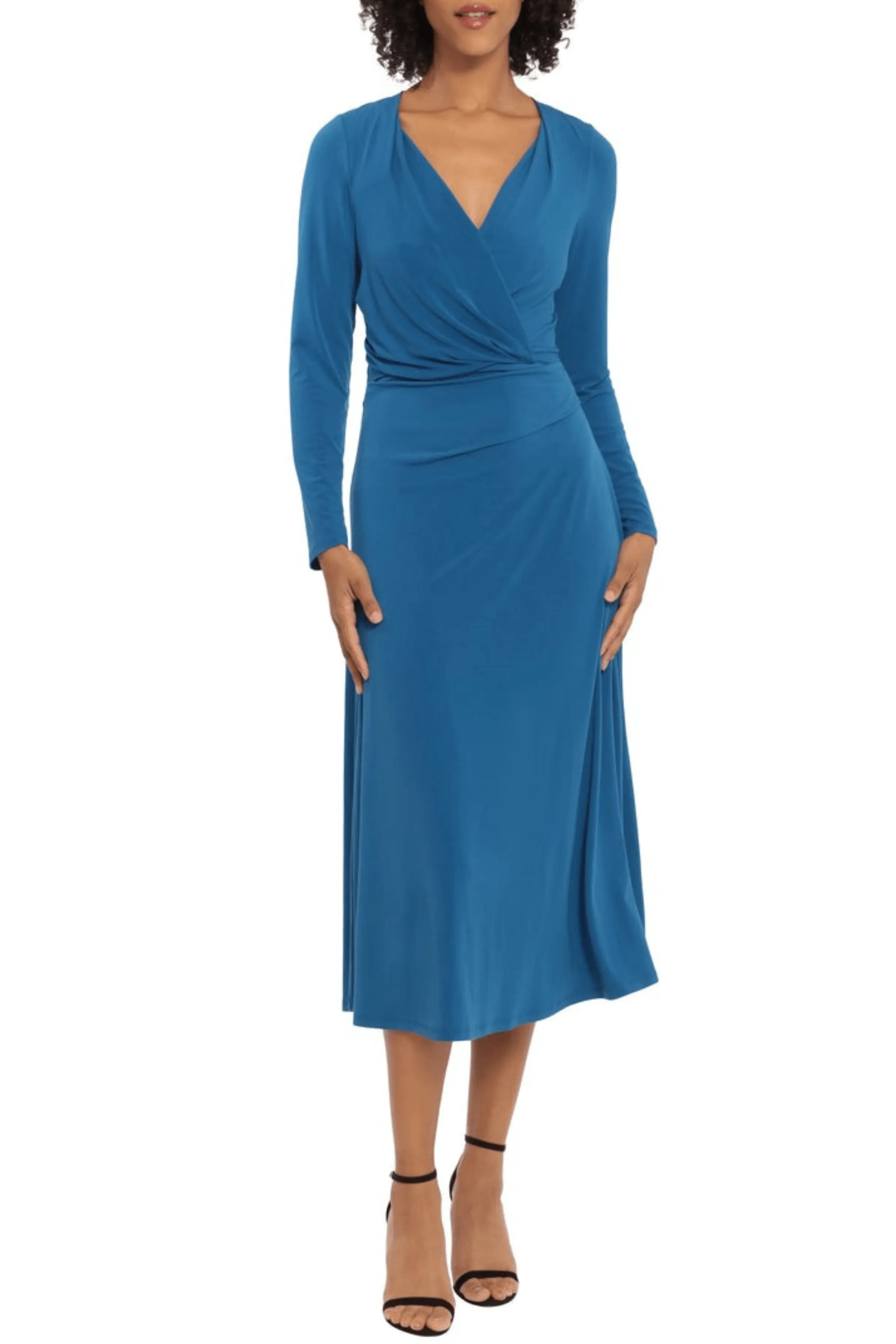 Maggy London G5681M - V-Neck Knee-Length Dress