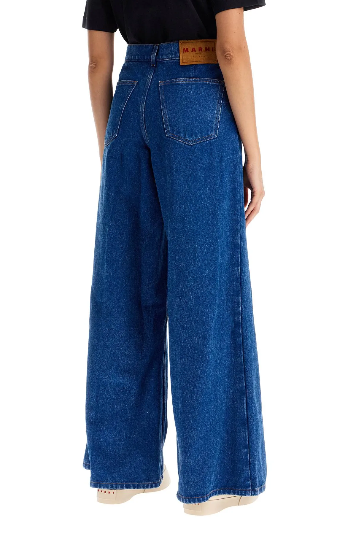 Marni Wide Flared Leg Jeans With A   Blue