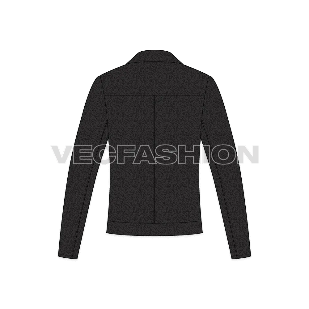 Mens Classic Biker Jacket Vector Template