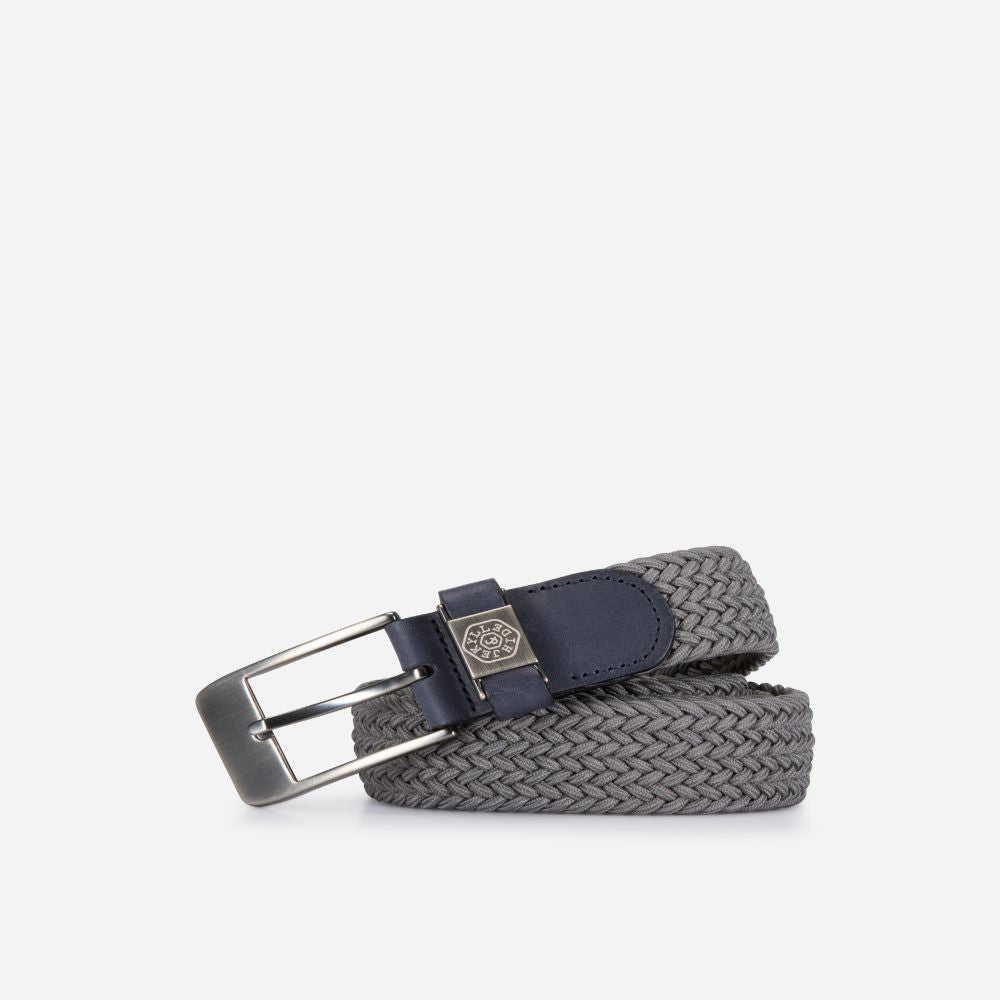 Men's Elasticated Braided Belt, Grey