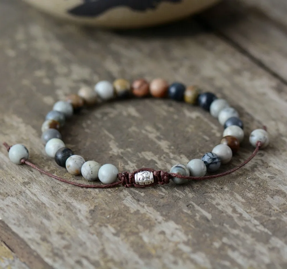 Men's Grey Jasper Bracelet