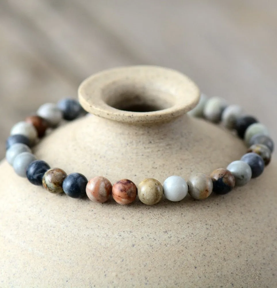 Men's Grey Jasper Bracelet