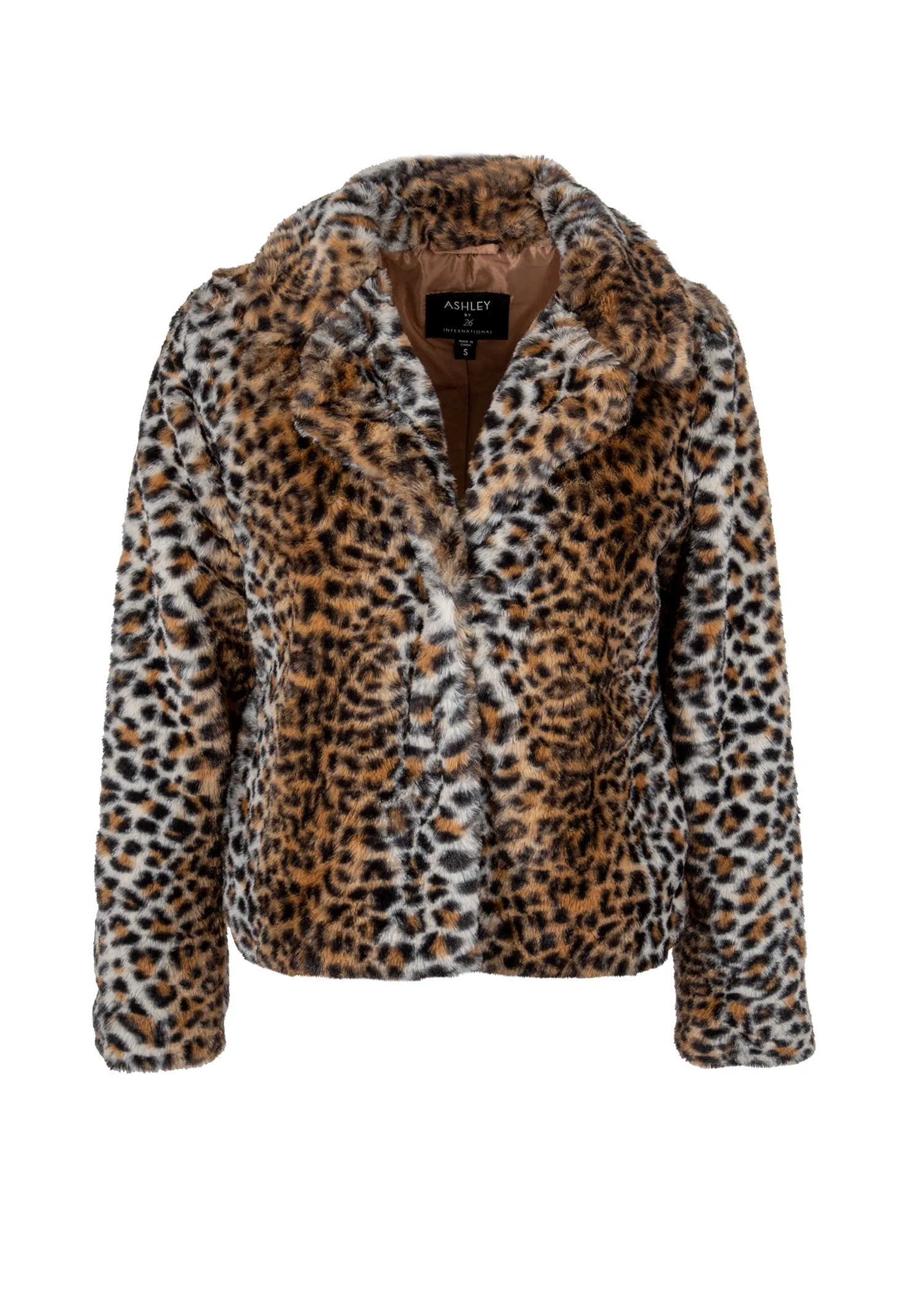 Meow Leopard Animal Print Faux Fur Plush Jacket