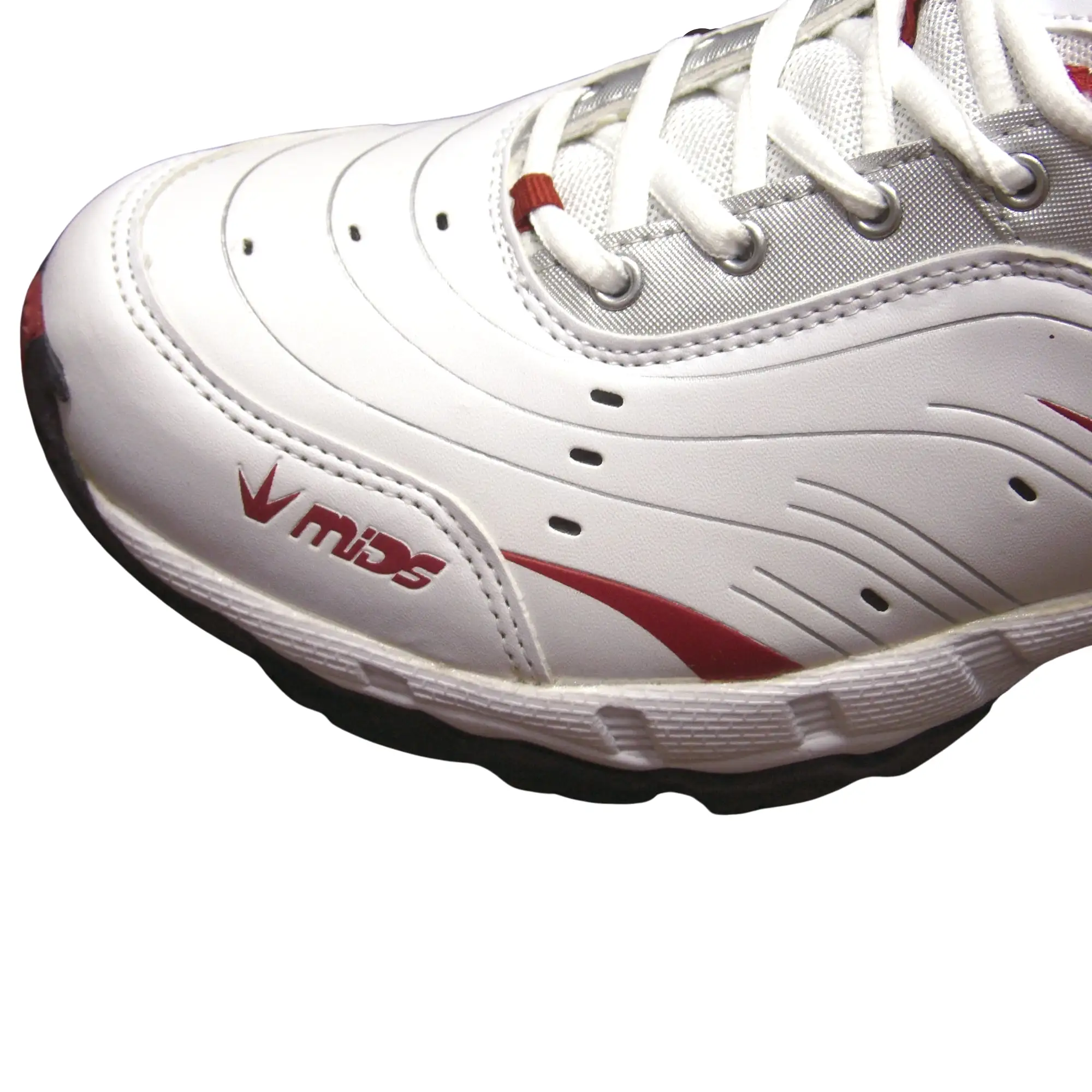 Mids Cricket Shoes Model +MM Power - White/Gray/Red