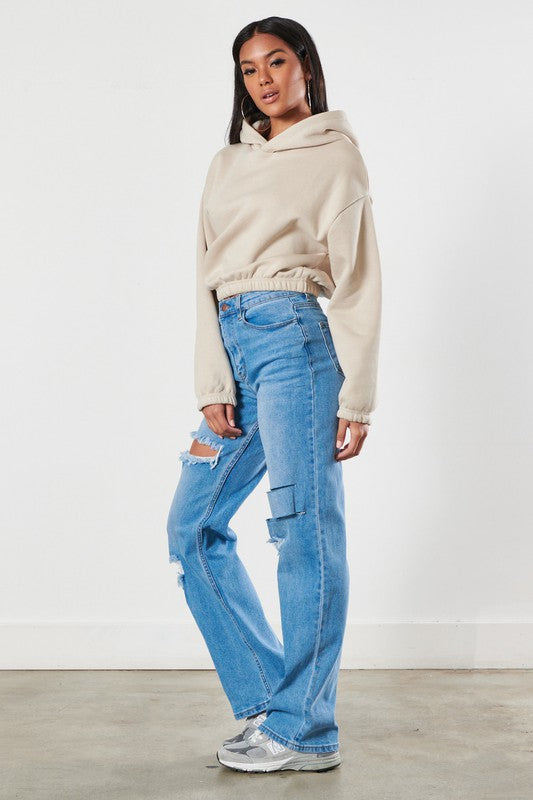 Mika Distressed Wide Leg Jeans [online exclusive]