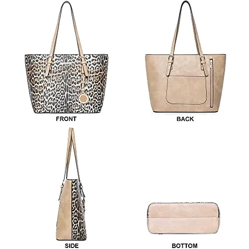 Montana West Fashion 3 pcs Handbag Set Leopard Print Tote Bag Conceal Carry Purse for Women