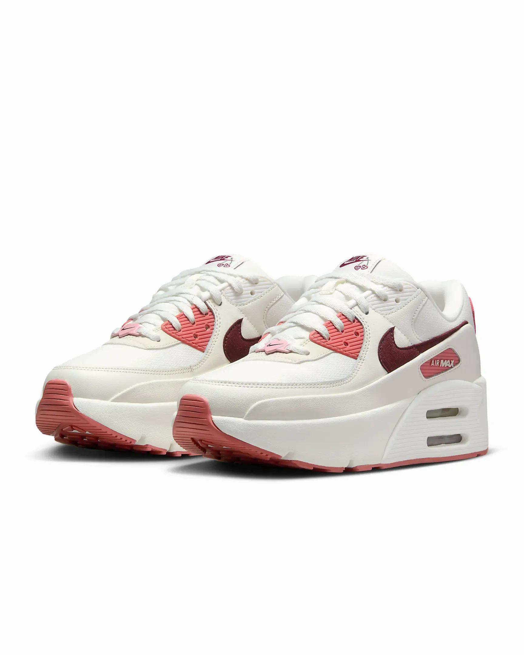 Nike Women's Air Max 90 LV8 SE Shoes - Sail / Adobe / Medium Soft Pink / Dark Team Red