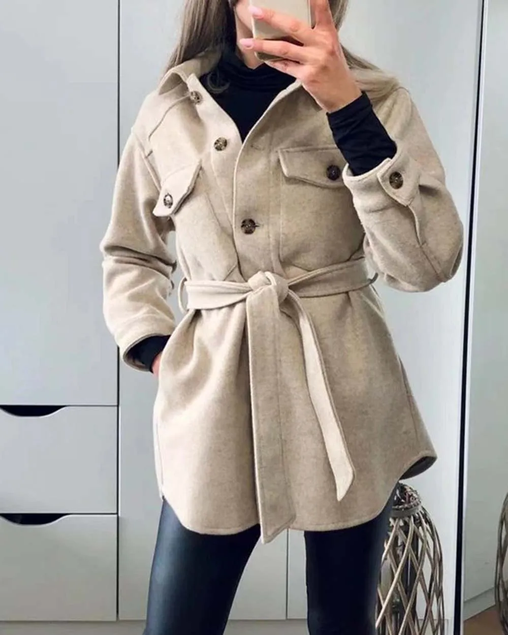 Oatmeal Belted Jacket