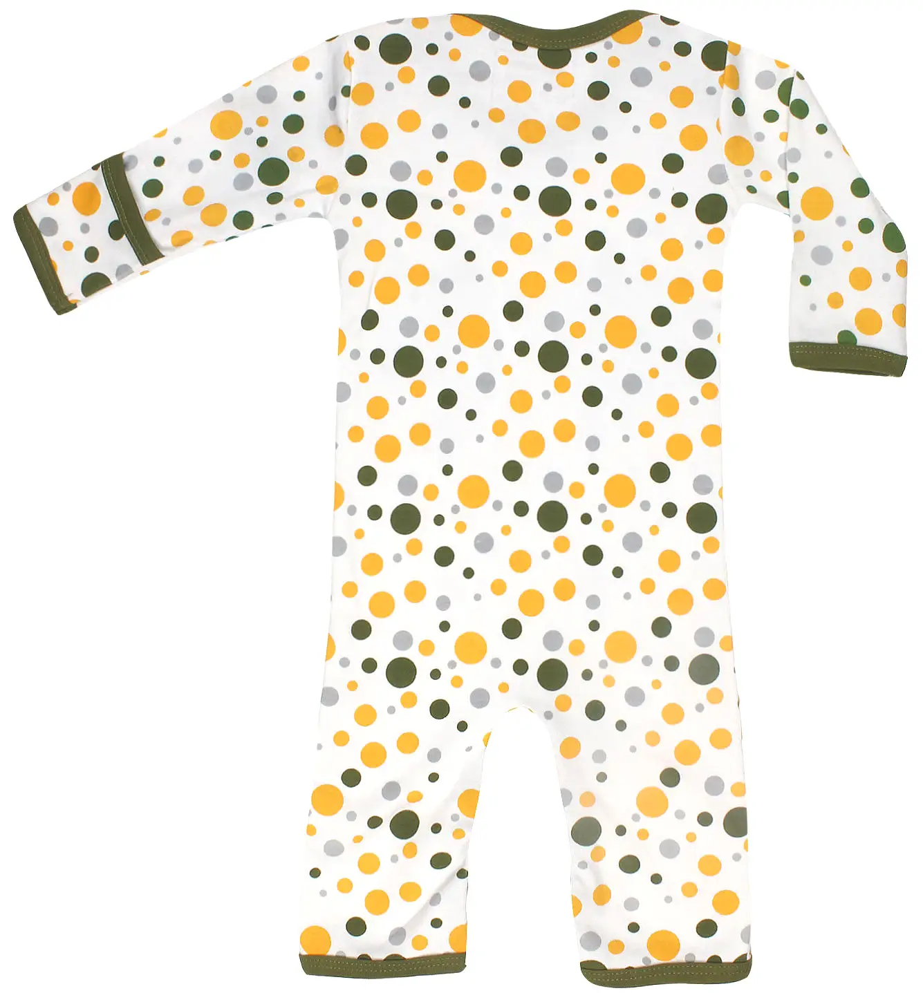 Organic Cotton Baby Long Sleeve Romper Jumpsuit GOTS Certified (Dots)