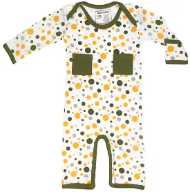 Organic Cotton Baby Long Sleeve Romper Jumpsuit GOTS Certified (Dots)