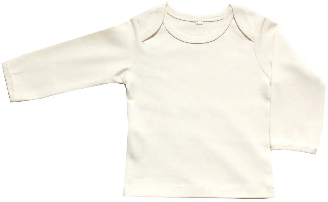 Organic Cotton Baby Long Sleeve T-Shirt GOTS Certified No Dyes (Natural)