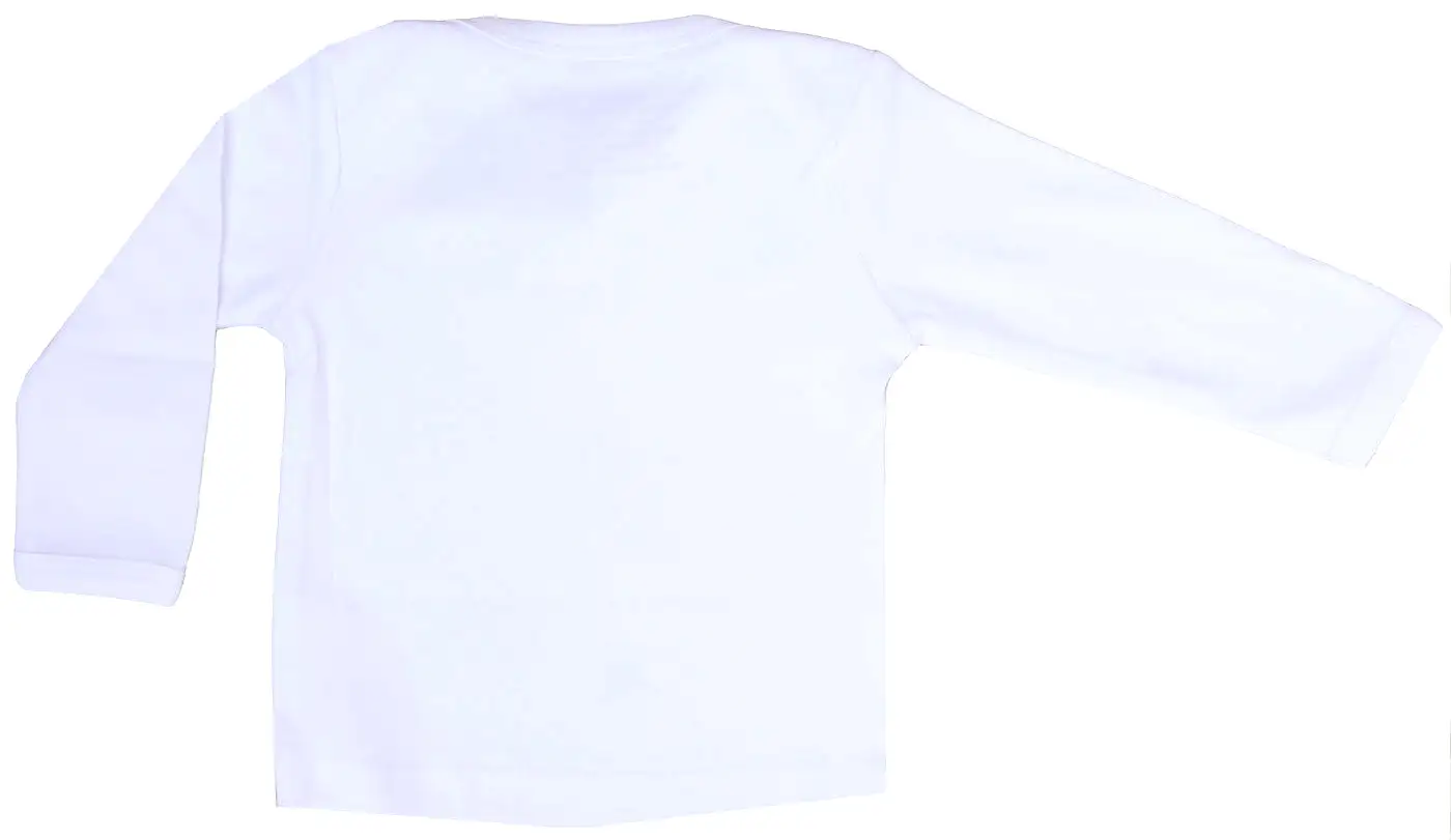 Organic Cotton Baby Long Sleeve T-Shirt GOTS Certified (White)