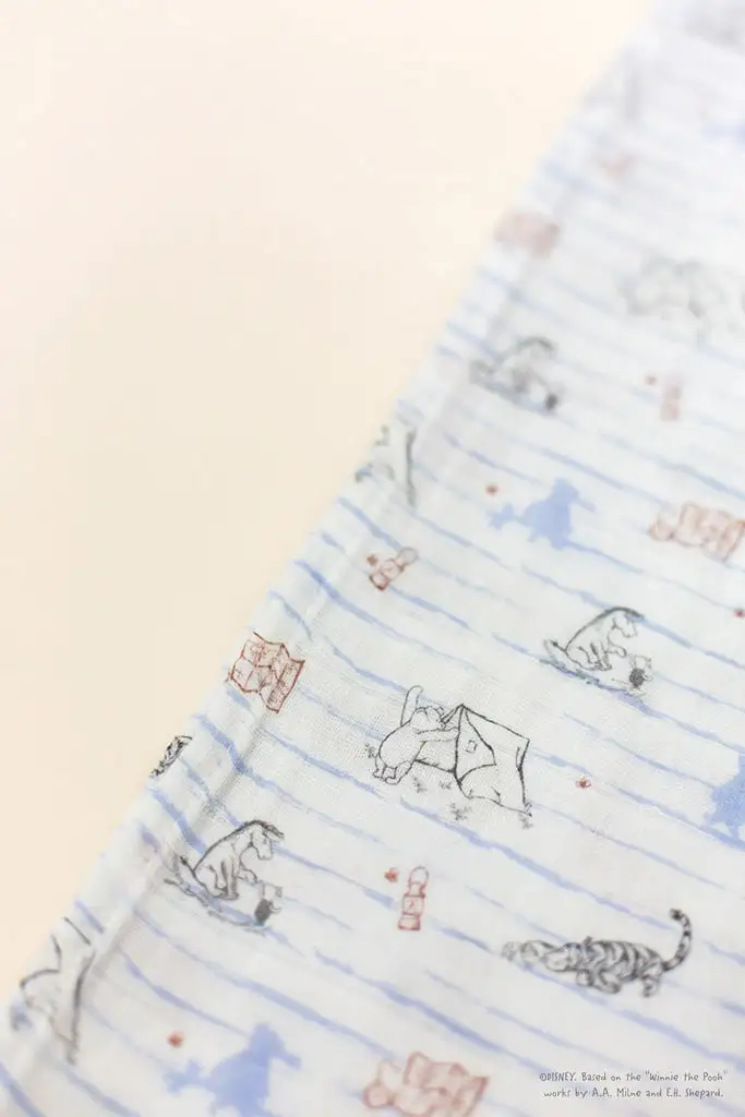 Organic Cotton Swaddle - Camping with Pooh