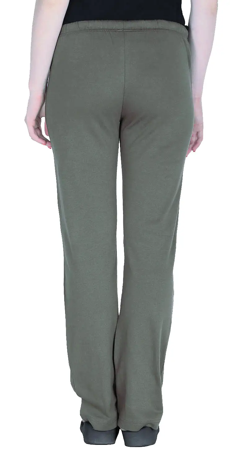 Organic Womens Cotton Pilates Pajama Yoga Pants GOTS Certified (Olive)