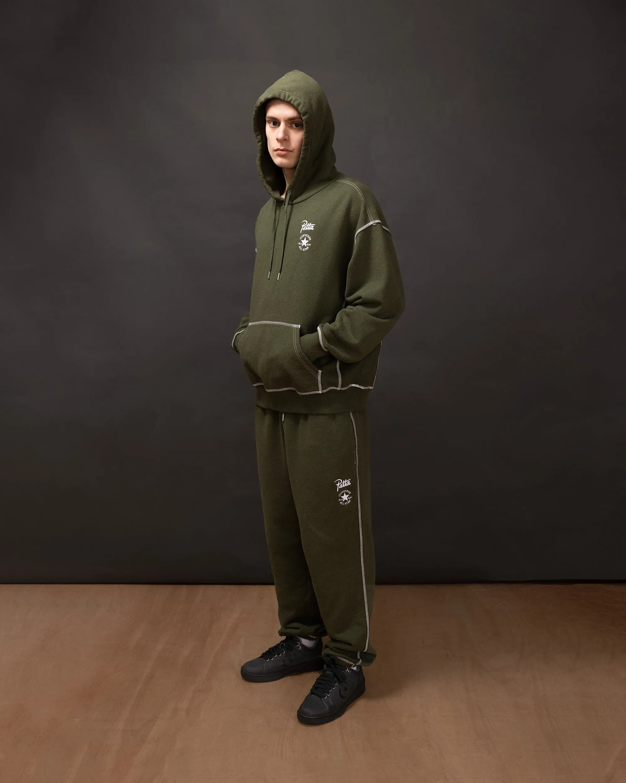 Patta x Converse Rain or Shine Hooded Sweater (Utility Green Heather)