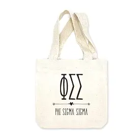 Phi Sigma Sigma Boho Design on Mini Tote Gift Bag