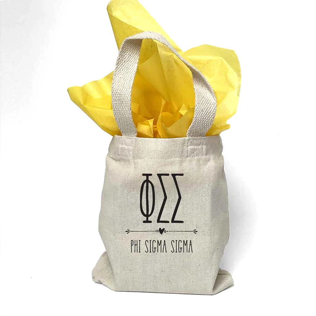 Phi Sigma Sigma Boho Design on Mini Tote Gift Bag