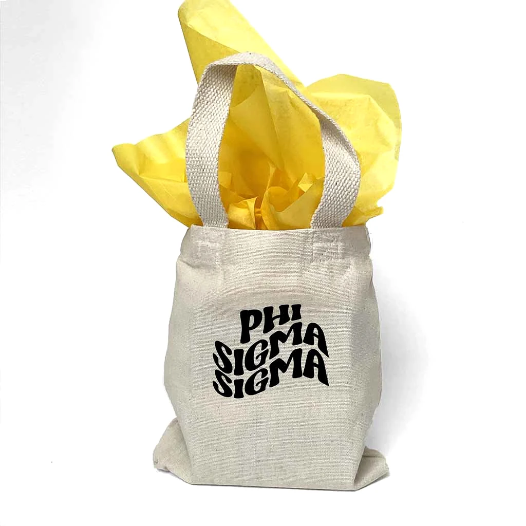 Phi Sigma Sigma Mod Sorority Name Mini Tote Gift Bag