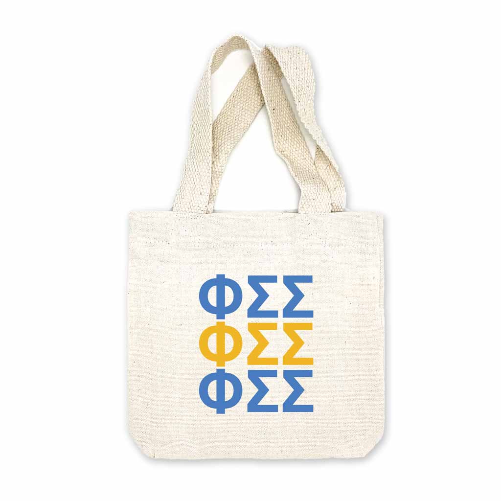 Phi Sigma Sigma Sorority Greek Letters Mini Tote Gift Bag