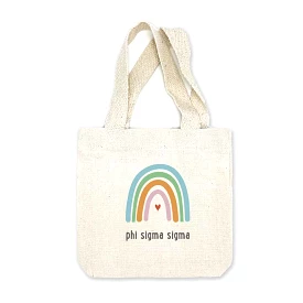 Phi Sigma Sigma Sorority Rainbow Mini Tote Gift Bag