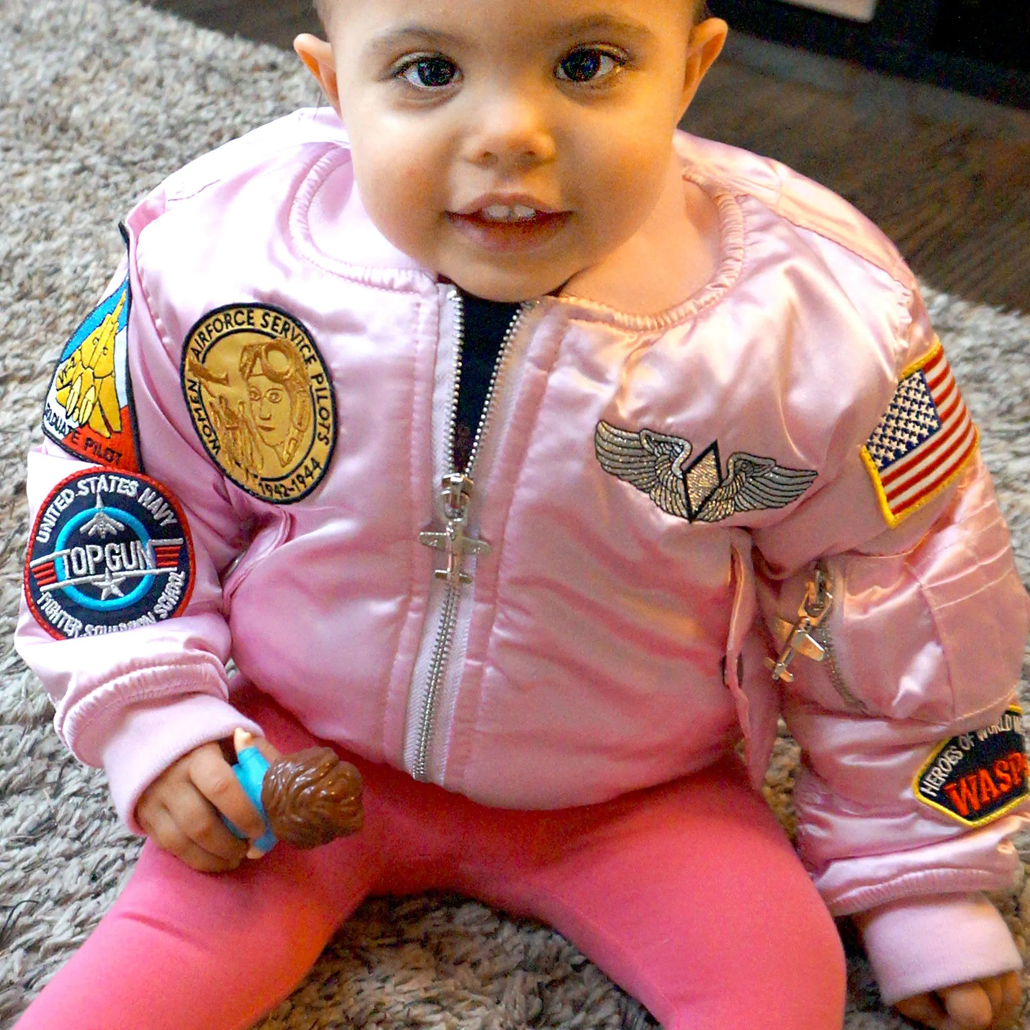 Pink Kids MA-1 Flight Jacket