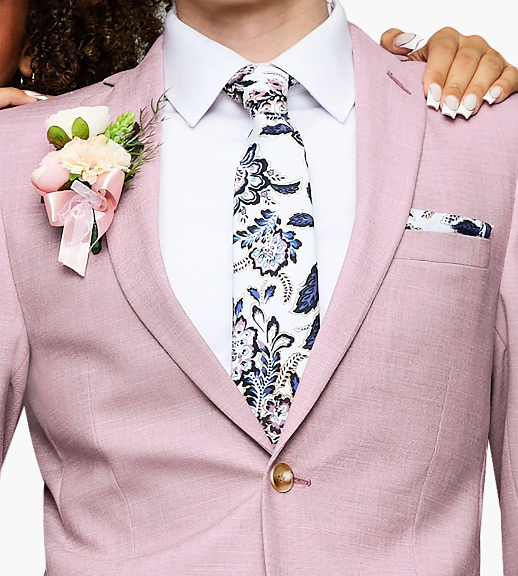 Pink Suit Prom Look