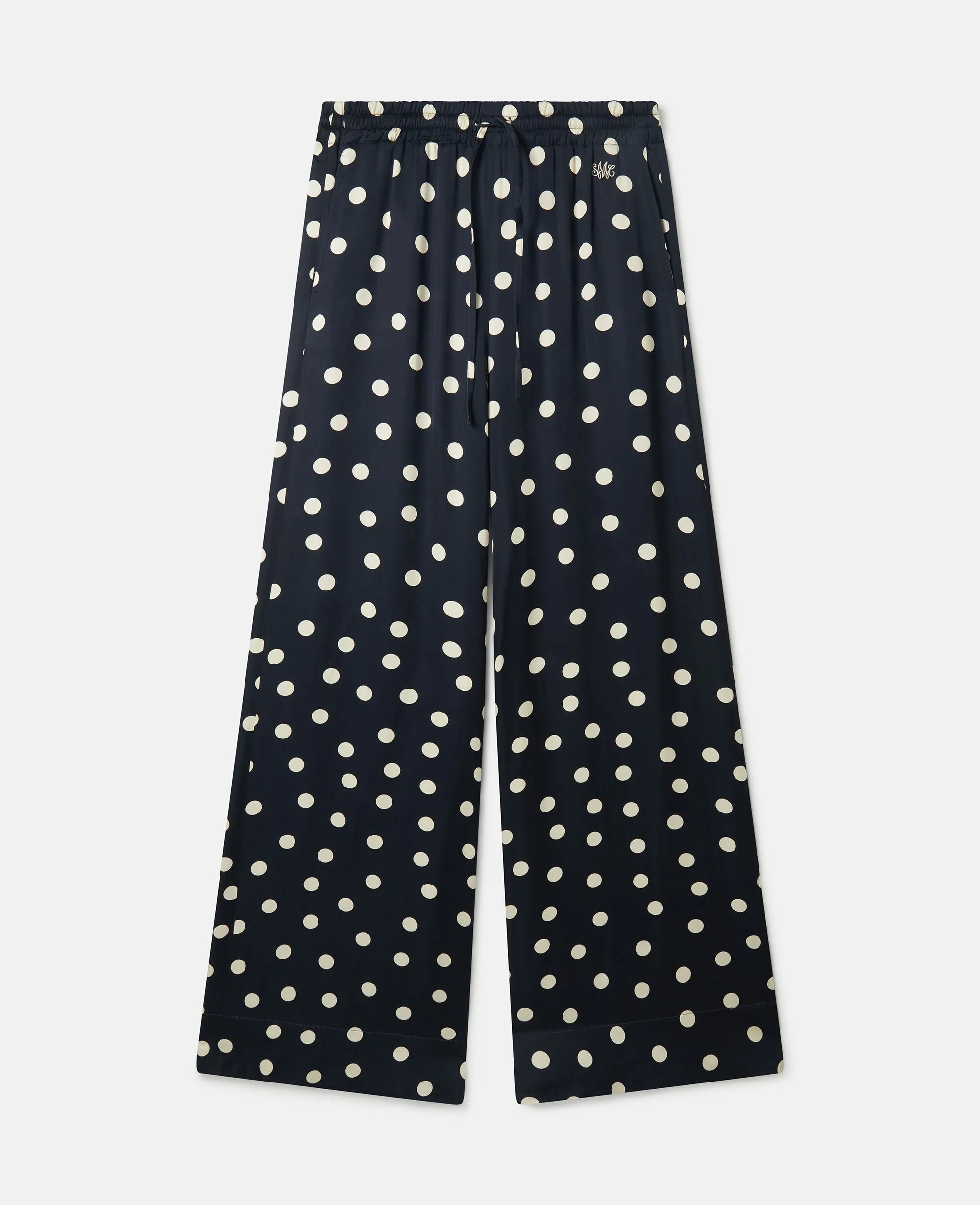 Polka Dot Wide-Leg Trousers