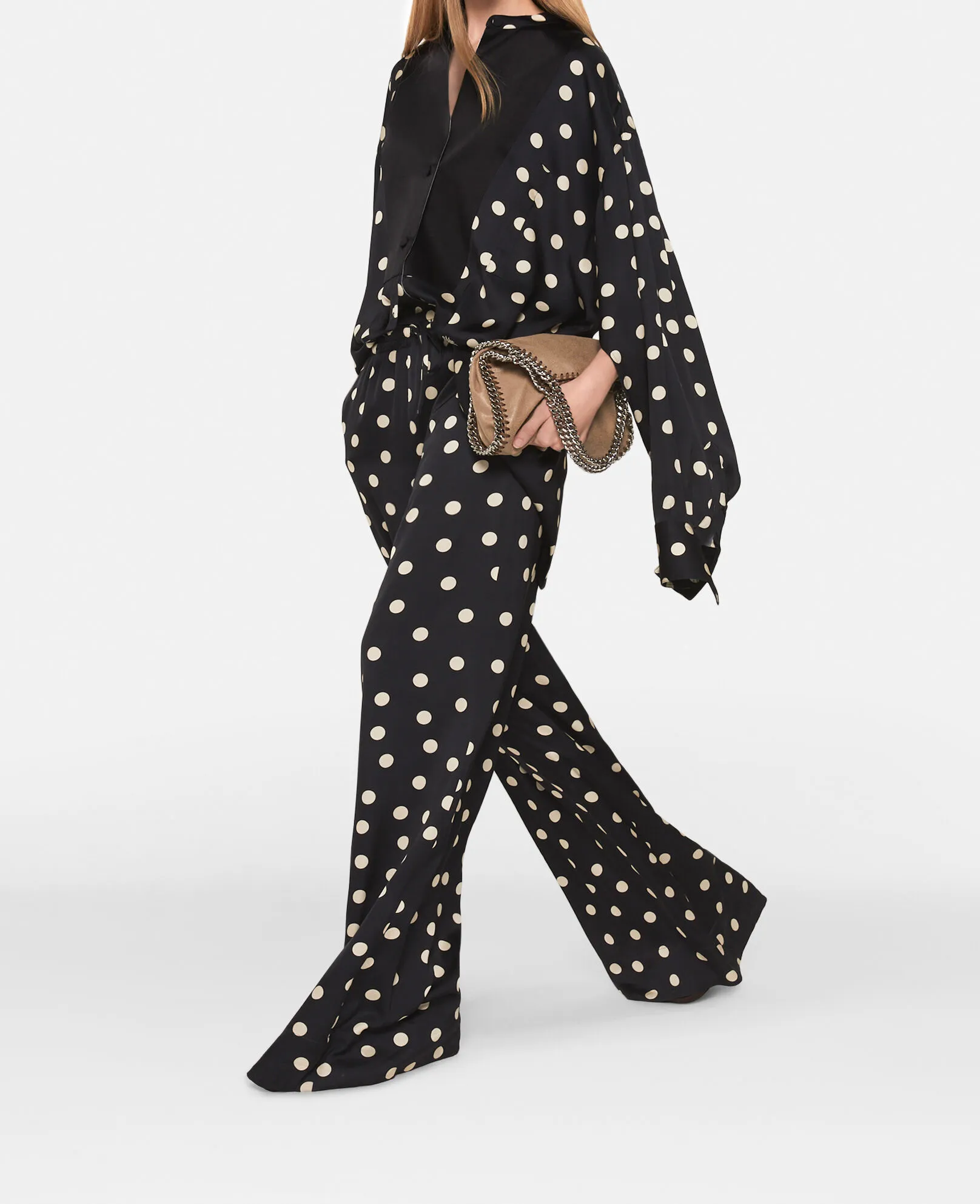 Polka Dot Wide-Leg Trousers