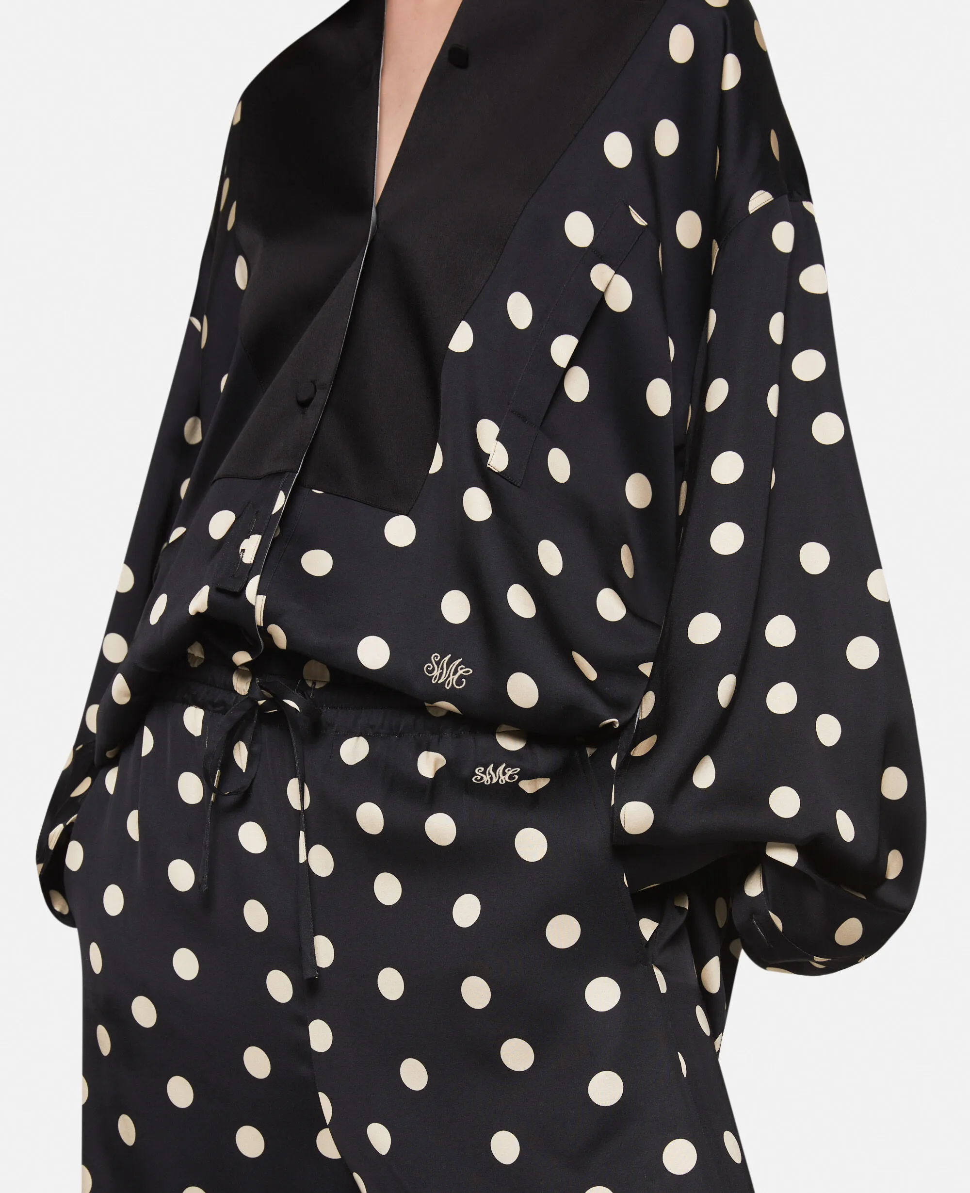 Polka Dot Wide-Leg Trousers