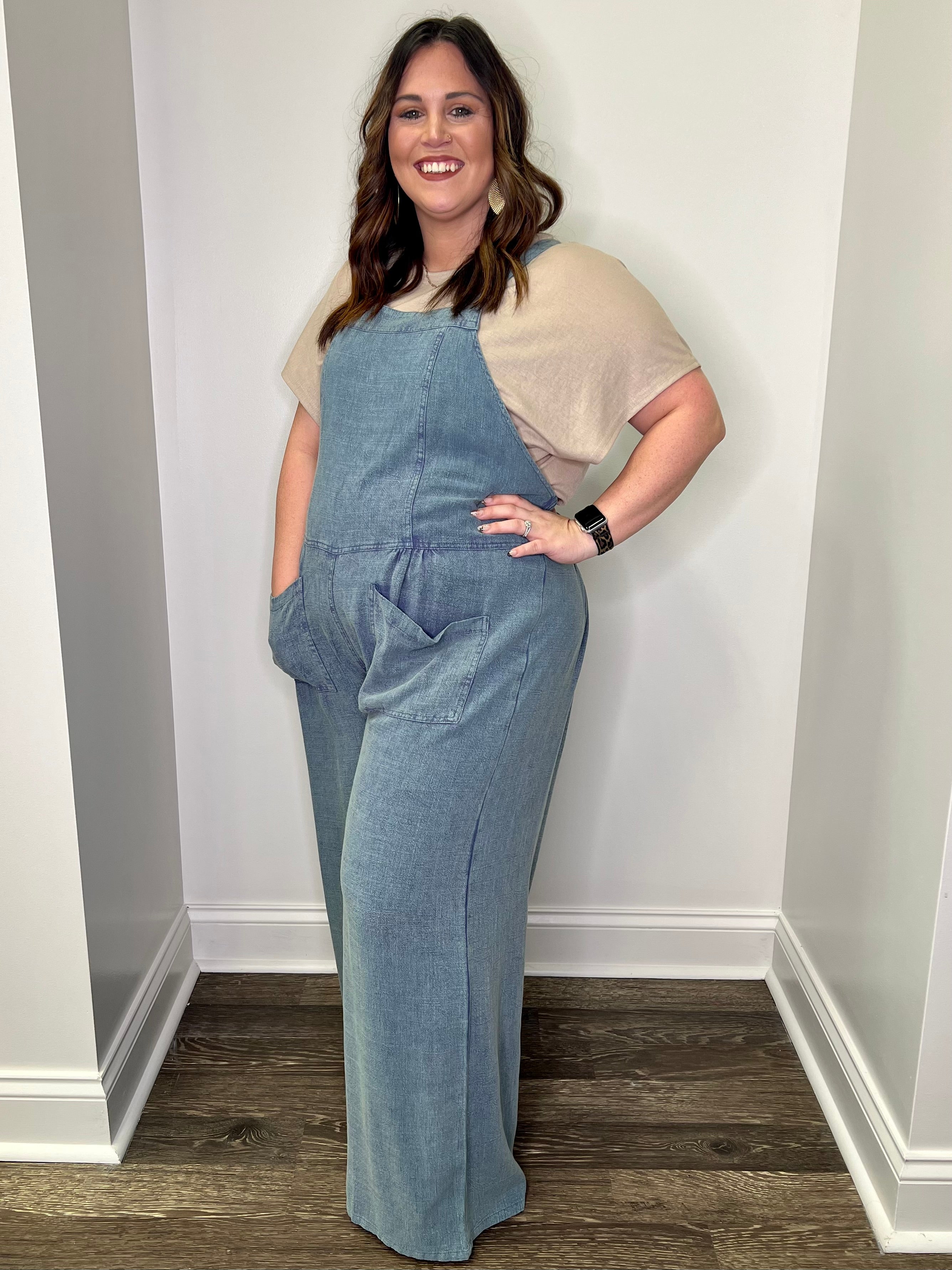 Portia Lush Wide Leg Overalls