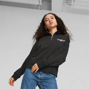 PUMA TEAM Women's Half-Zip Sweatshirt | PUMA Black | PUMA Shop All Puma | PUMA 