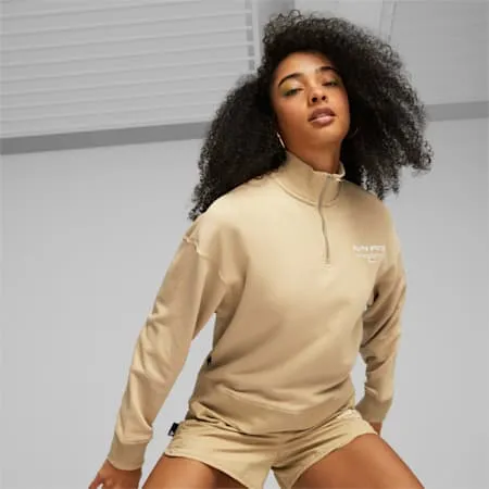 PUMA TEAM Women's Half-Zip Sweatshirt | Sand Dune | PUMA Shop All Puma | PUMA 