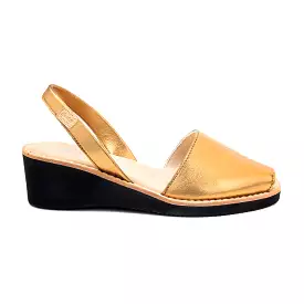 Renewed Leather Open Toe Menorca Wedge For Women - Kia 1390