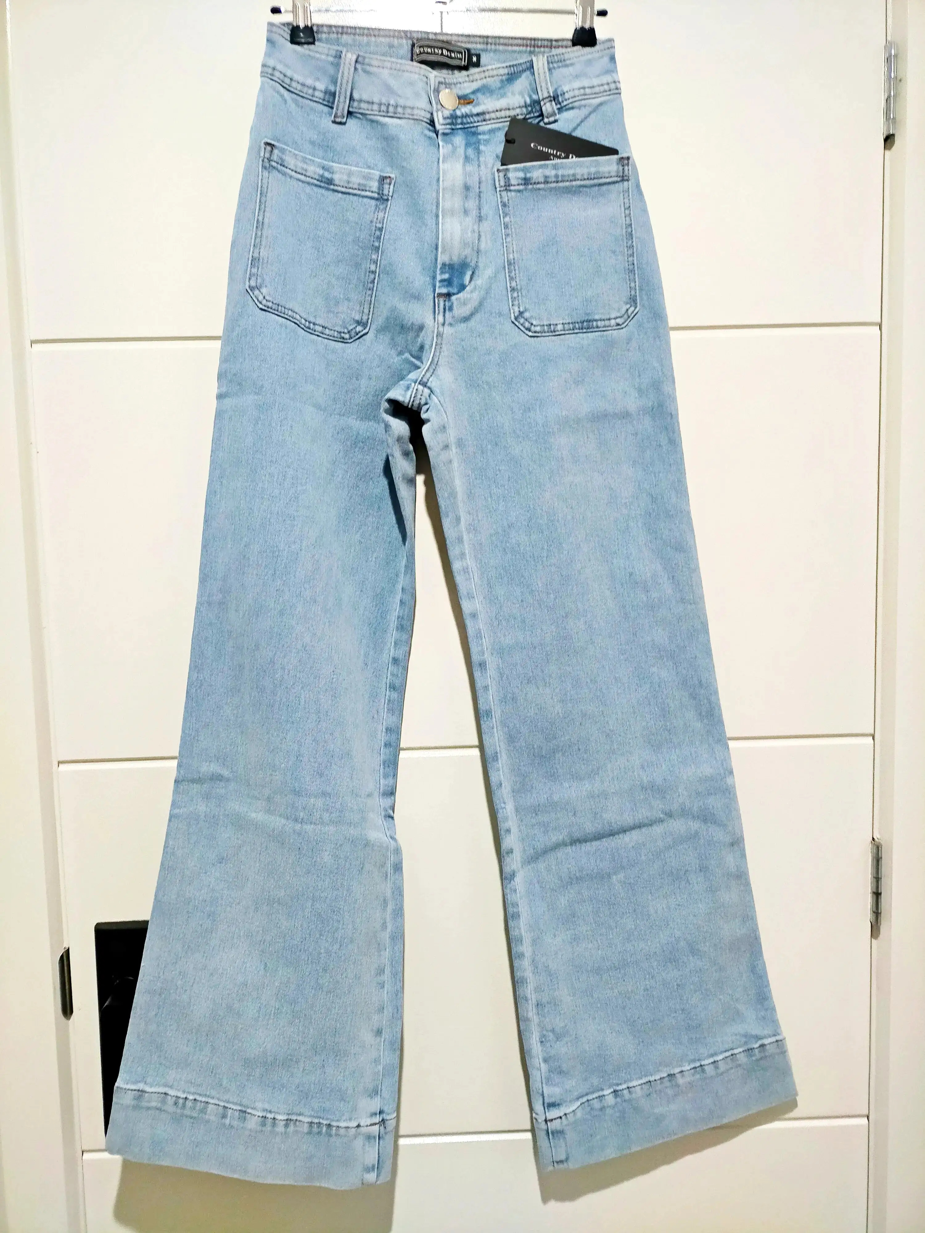 Sailor Wide Leg Pocket Jeans - Light Blue