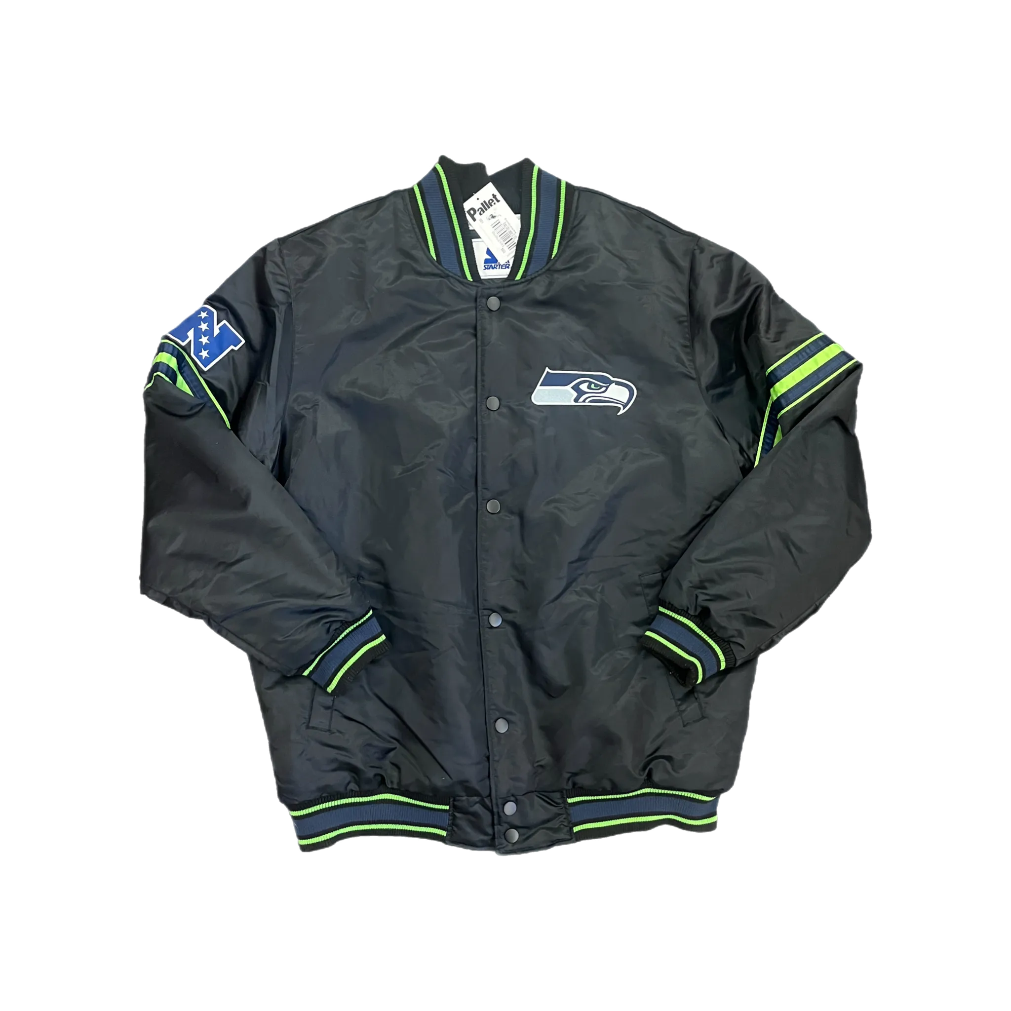 Seahawks - Black Satin Jacket - Size XX-Large