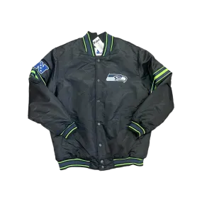 Seahawks - Black Satin Jacket - Size XX-Large