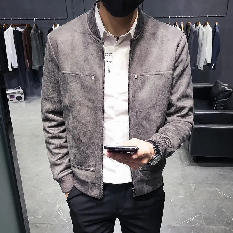 Short Casual Suede Jacket Men's