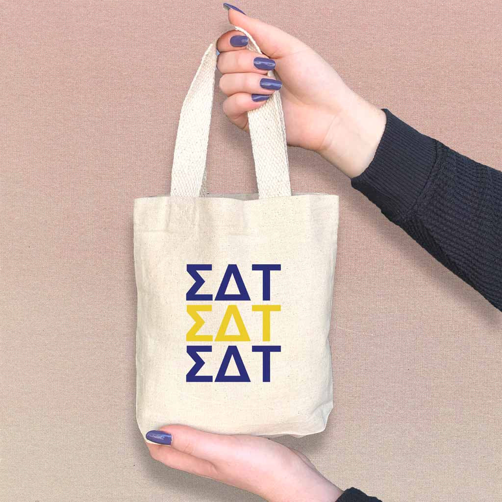 Sigma Delta Tau Sorority Greek Letters Mini Tote Gift Bag