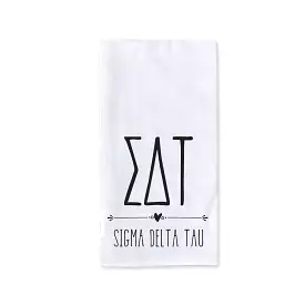 Sigma Delta Tau Sorority Kitchen Towel with Boho Design