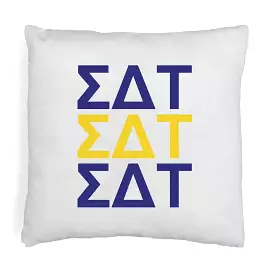 Sigma Delta Tau Throw Pillow Cover with Greek Letters