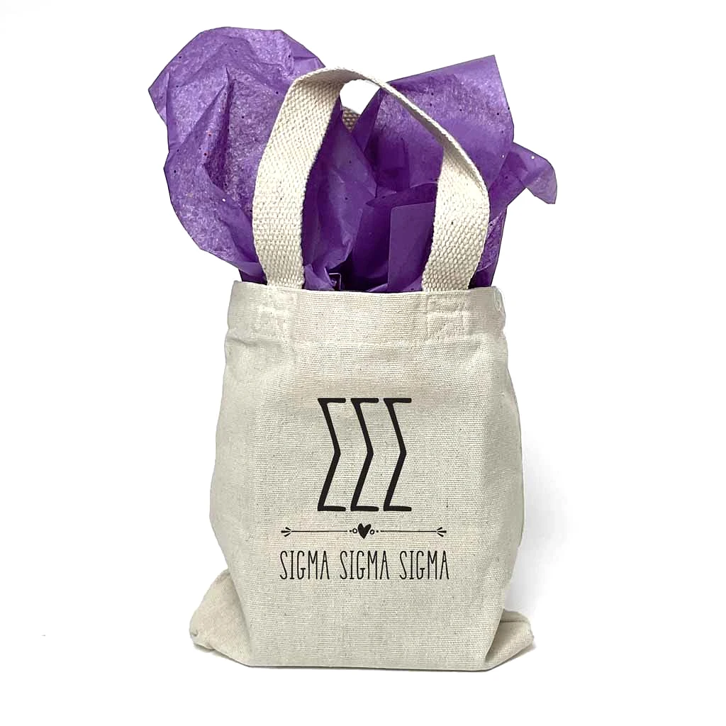 Sigma Sigma Sigma Boho Design on Mini Tote Gift Bag