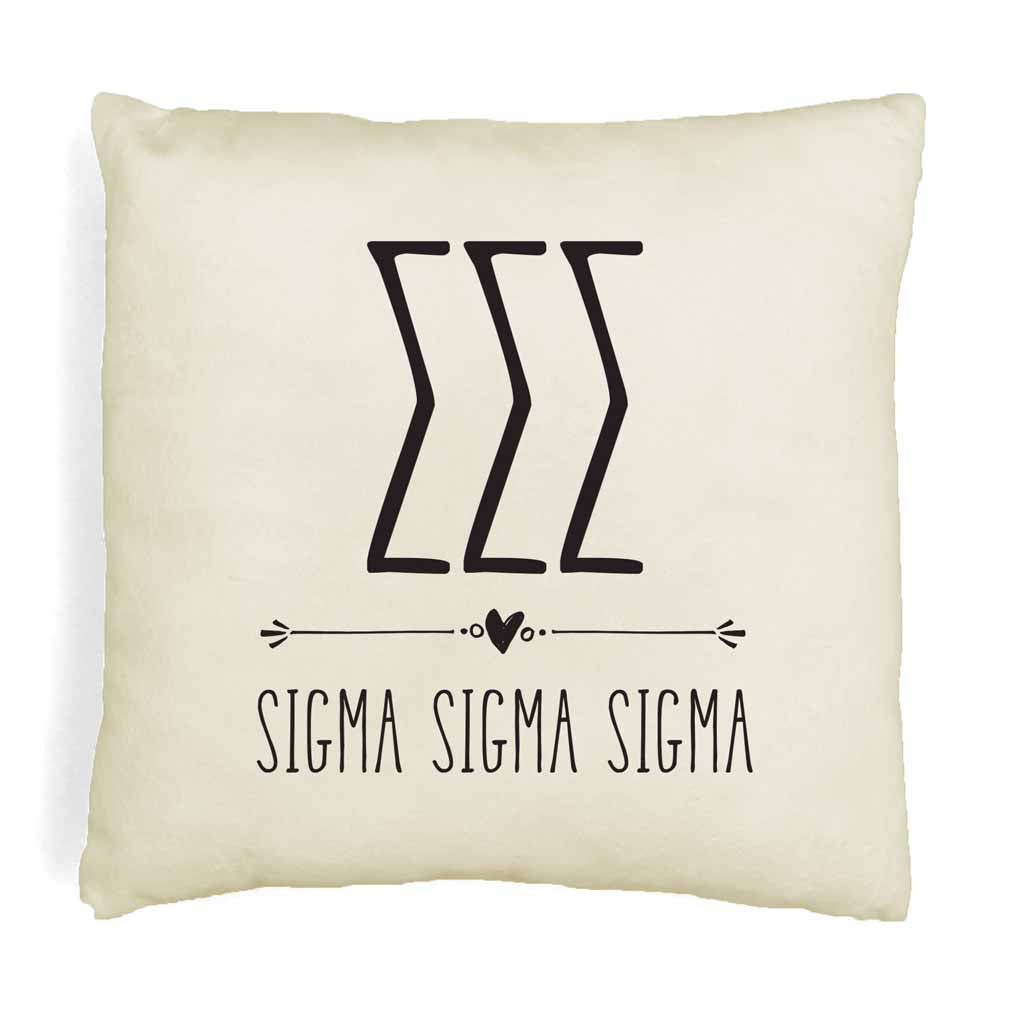 Sigma Sigma Sigma Greek Boho Sorority Throw Pillow Cover for Dorm or Apartment