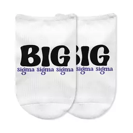 Sigma Sigma Sigma No Show Socks for Bigs and Littles