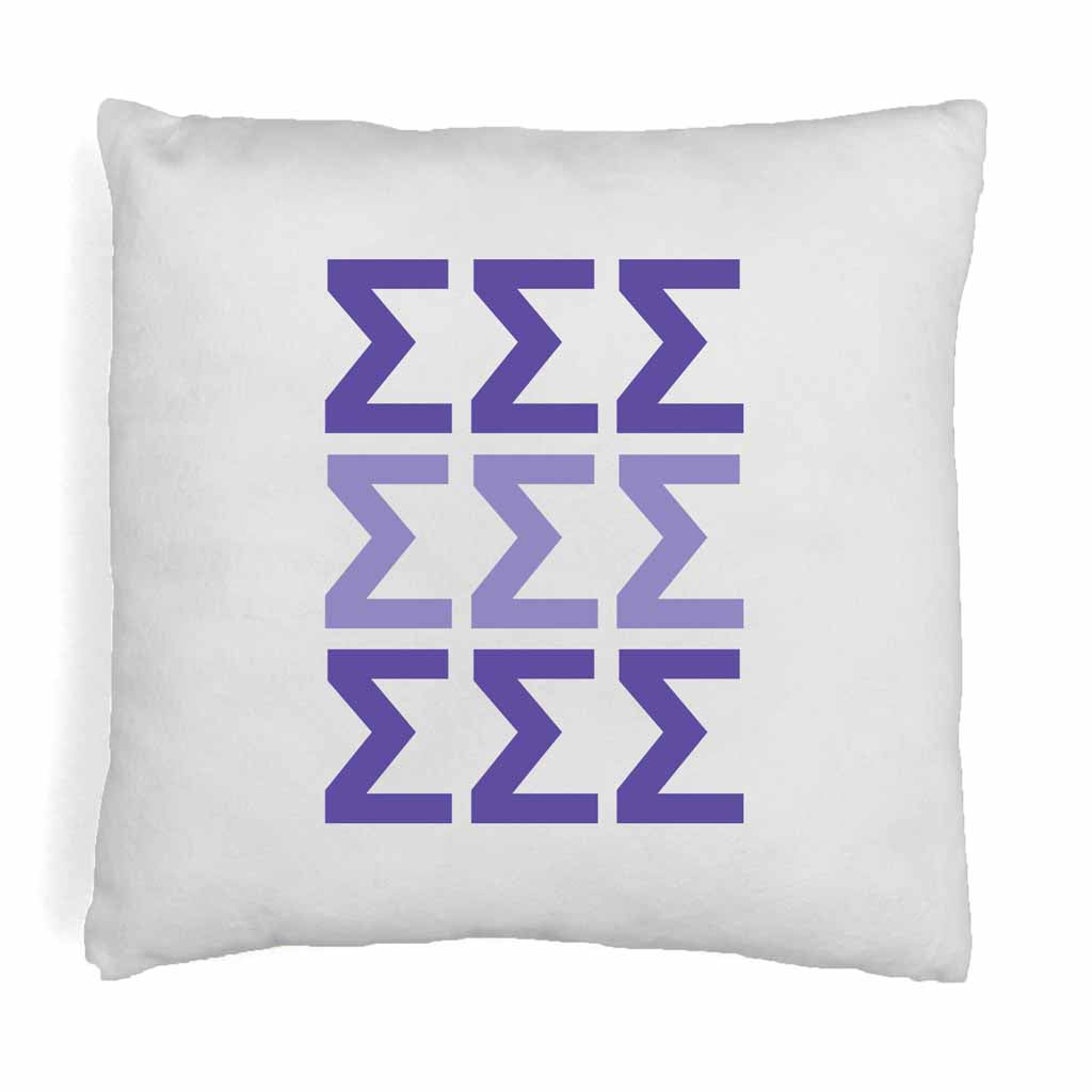 Sigma Sigma Sigma Throw Pillow Cover with Greek Letters