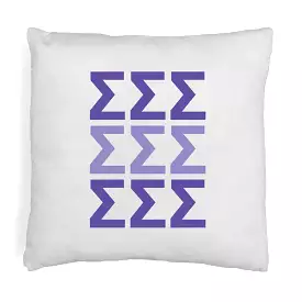 Sigma Sigma Sigma Throw Pillow Cover with Greek Letters