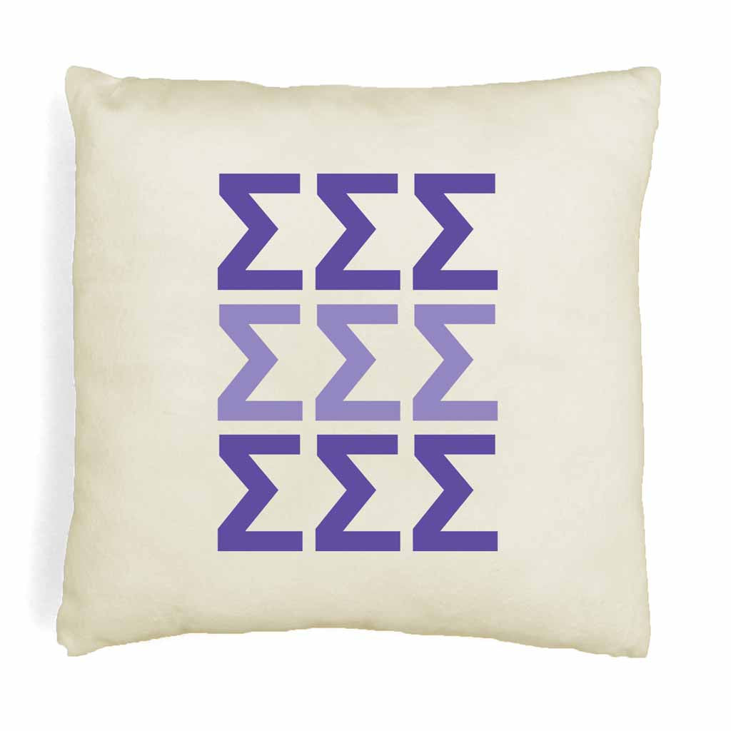 Sigma Sigma Sigma Throw Pillow Cover with Greek Letters