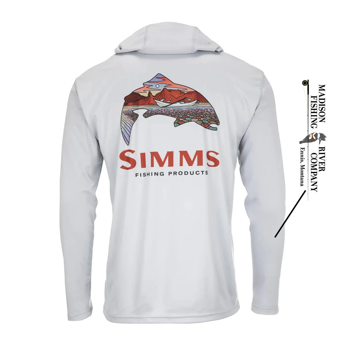 Simms MRFC Logo Tech Hoody - Artist Series Trout Logo Flame/Sterling