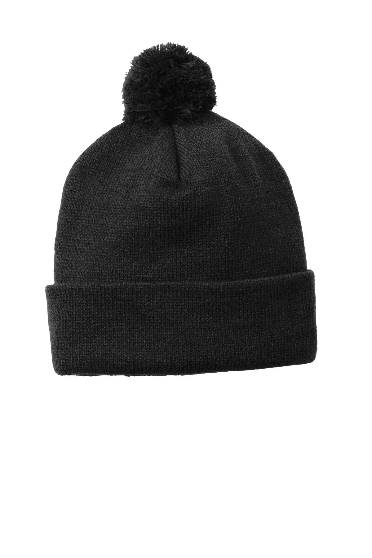 Sport-Tek Solid Pom Pom Beanie STC37 Iron Grey