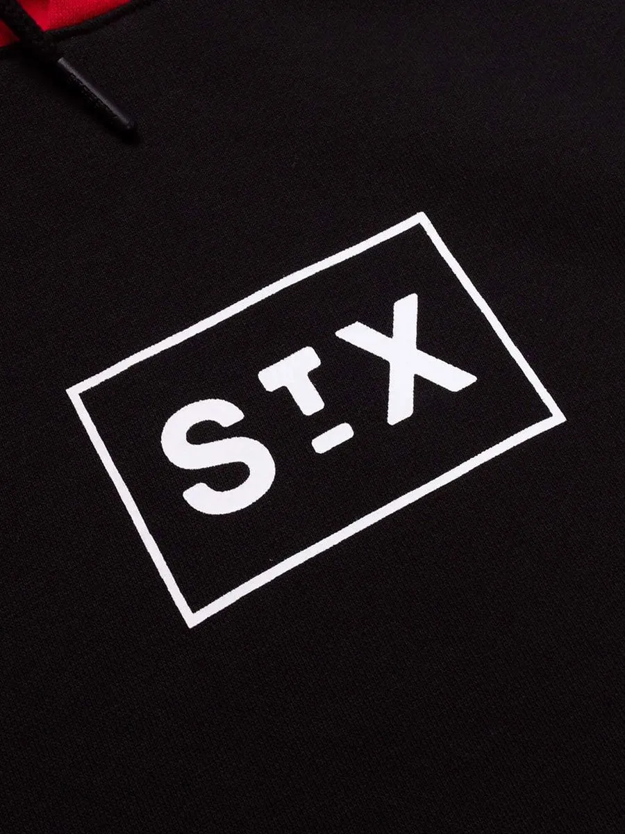 StreetX Contrast Panel Hoody - Black Red